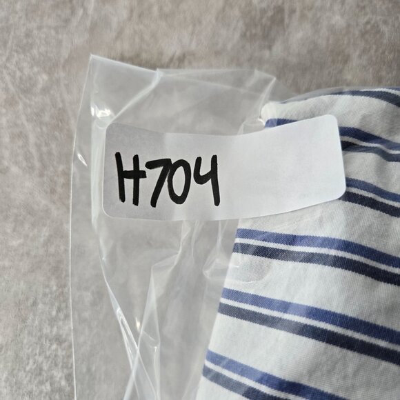 Maeve Buttondown Shirt Blue White Striped Oversized Preppy Nautical Cotton Top - Picture 13 of 13